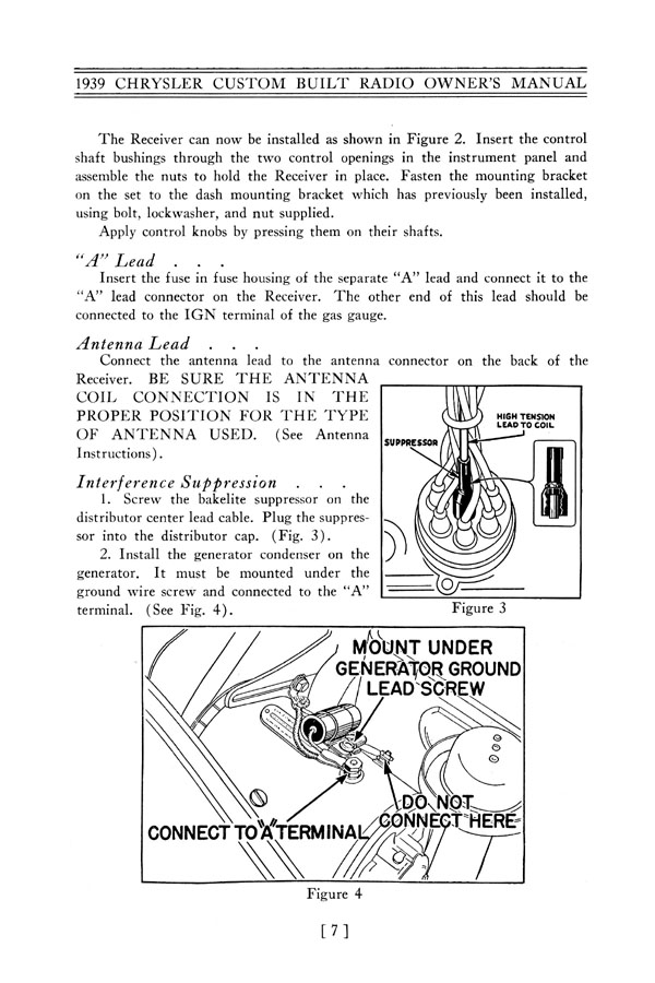 1939 Chrysler Radio Manual Page 3